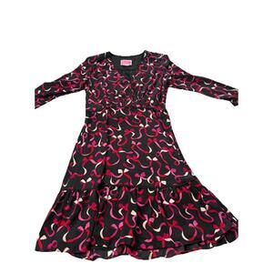 Women's Kate Spade New York Ribbon Dress black pink red ribbon print size 6